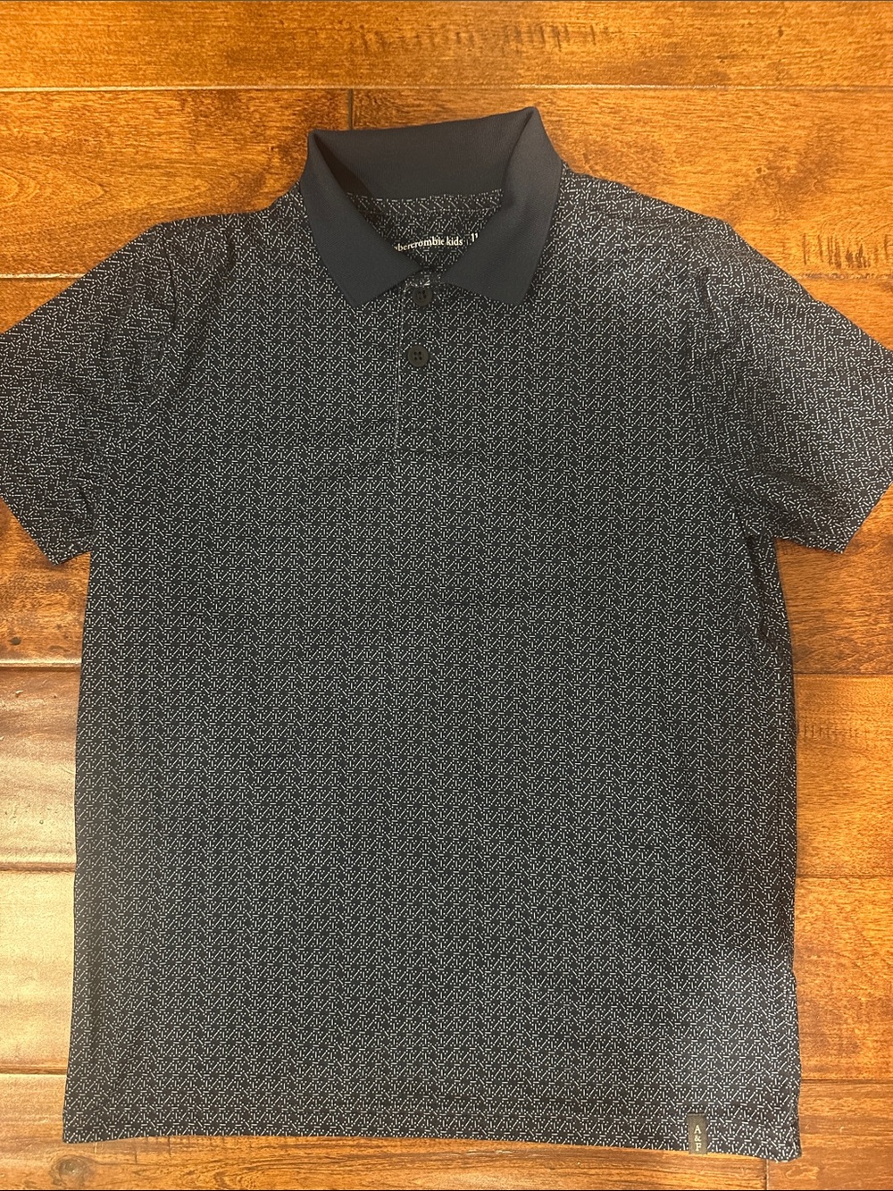 Abercrombie & Fitch Navy Patterned Polo Shirt